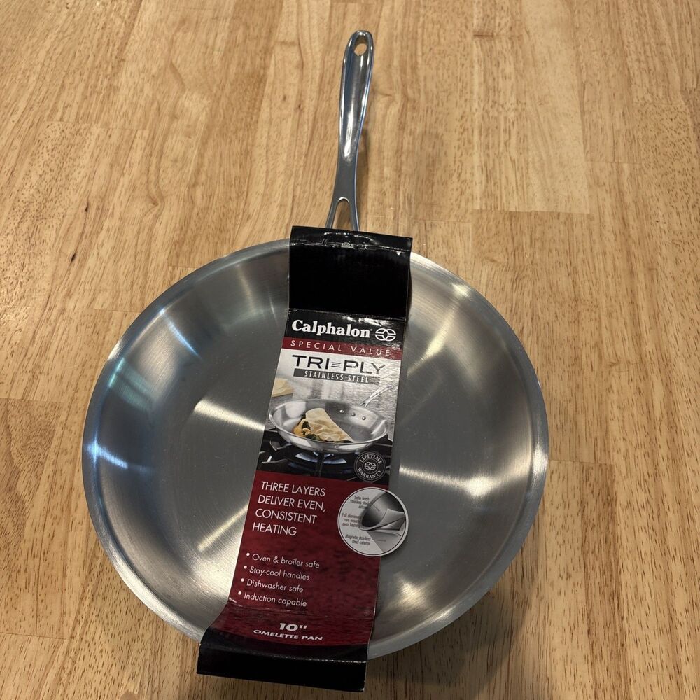 Calphalon L1390P Tri-Ply Stainless Steel 10-Inch Omelette Pan (NEW)